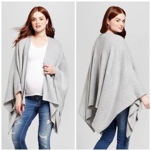 ISABEL Maternity Cozy Wrap Poncho Cardigan Sweater